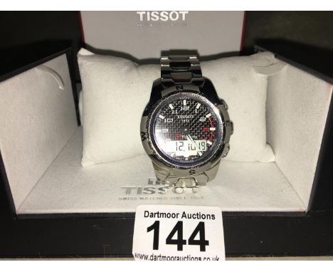 Gents quartz TISSOT 'Touch' wrist watch boxed with book 