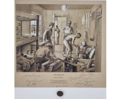 The Great Escape. 'The Entrance' by Bennett Ley Kenyona limited edition coloured print depicting the opening of tunnel 'Harry