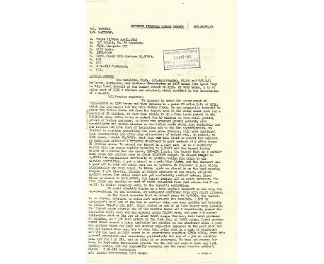 A Second World War RAF Intruder Personal Combat Reportgiven by F/L. K.D Vaughan, Pilot and F/S. R.D McKinnon, Navigator (B Fl