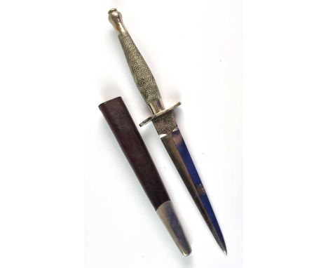 A Wilkinson First Pattern Fairbairn-Sykes commando fighting knifecirca 1941with a wavy standard 2" crossguard, the square 'ta