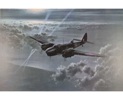 Aviation. Five unframed signed, limited edition printscomprising 'Early Morning' after Iain Wyllie depicting Hajo Herrmann's 