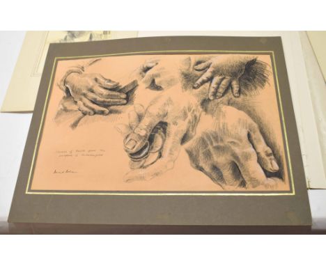 David Poole (1936-1995), Figure studies etc, folder of 12 various works, some signed or inscribed, assorted sizes, all unfram
