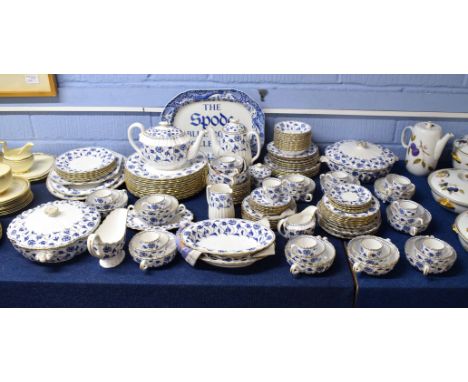 Extensive quantity of Spode blue Colonel wares including 12 large dinner plates, side plates, serving dishes, two tureens, te