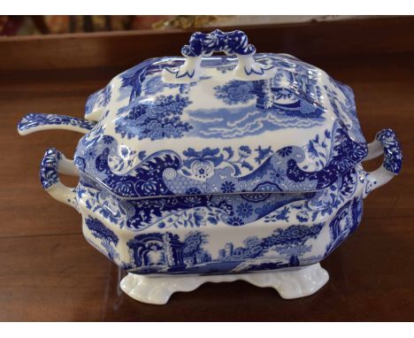 Spode Italian pattern large tureen and cover with serving ladle