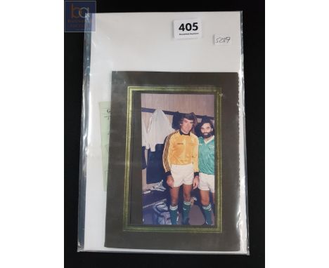 ORIGINAL PHOTO GEORGE BEST AND PAT JENNINGS AND 2 TICKET STUBS 