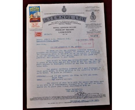 Letter 12th Oct 1938 - Sternal Ltd.,  Letter to Abbott &amp; Co (Newark) Ltd., on a recent discussion on the subject of Stern