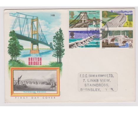 1968 - (29 April) British Bridges Set First Day Cover Error 1s9d Phosphor omitted AT. Ex Robert Auty GB Errors Collection