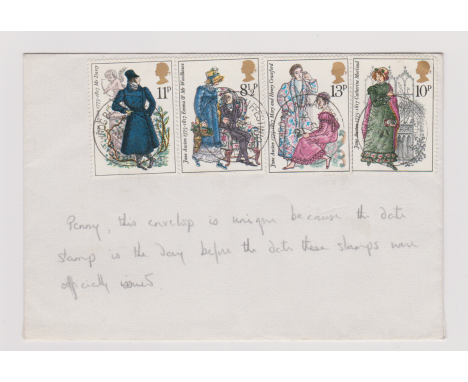 Jane Austen Set - on plain first day cover, dated 21 October Blaenau Ffestiniog date stamp This is One - earlier than the Day