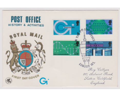 1969 (1 Oct) Post Office Technology Set on Wessex First Day Cover - Error 1/- one broad phosphor bank. Ex Robert Auty GB Erro