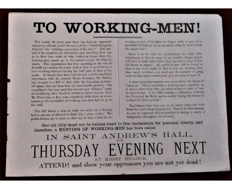 Leaflet - To Working - Men! Declaration for personal liberty - a meeting of working men has been called