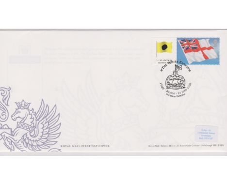 2005 (21 June) - The White Ensign slogan FDC. A small batch of the White Ensign Smilers sheet have been discovered with a sol