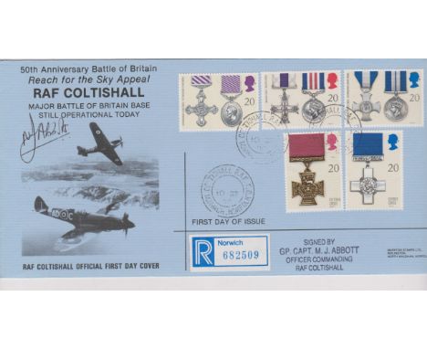 1990 - Gallantry Set on RAF Coltishall Official First Day Cover, issued 1 May early 10 September issue date 11 September, aut