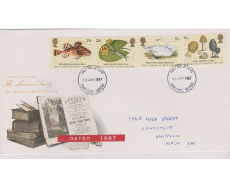 1988 (19 Jan) - Bicentenary of Linnean /Society Set on Royal Mail First Day Cover error dated 19th jan 1987. Ex Robert Auty G