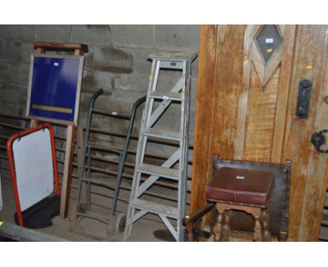 An aluminium step ladder 