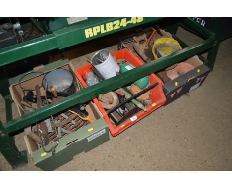 Three boxes of various hand tools etc.