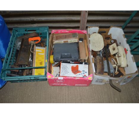 Three boxes of various hand tools