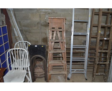 A wooden step ladder 
