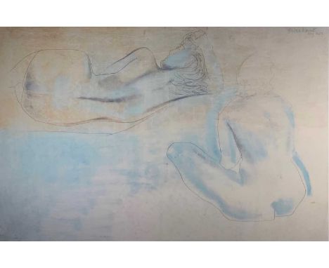 Barbara HEPWORTH (1903-1975)Two Figures by the Sea Colour Print 55 x 78cm 