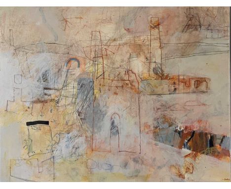 Simon POOLEY (1955)Tinners' Way Engine HouseMixed media on canvasSignedLabel to verso dated 201860 x 60cmCondition report: UK