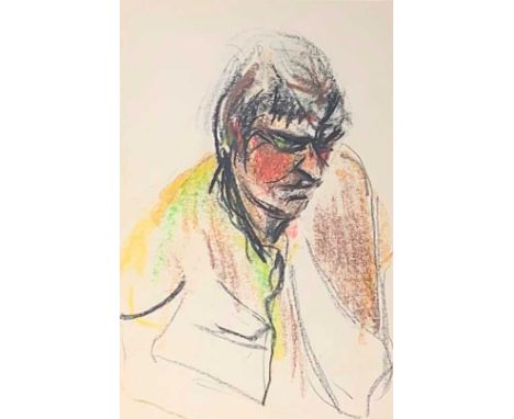Julian DYSON (1936-2003)Portrait of a Man Mixed media on paper Inscribed 'Drawing from the Sketchbook of Julian Dyson' on lab