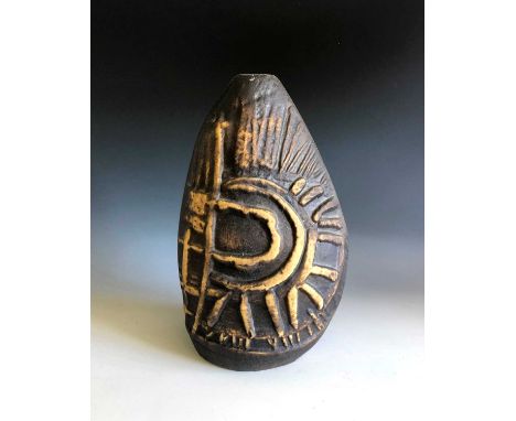 A Tremaen Pottery lamp base, height 31cm.
