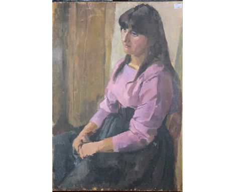 Peggy FRANK (1914-1976)Portrait of Caroline her daughterOil on canvasInscribed to verso66 x 45cm