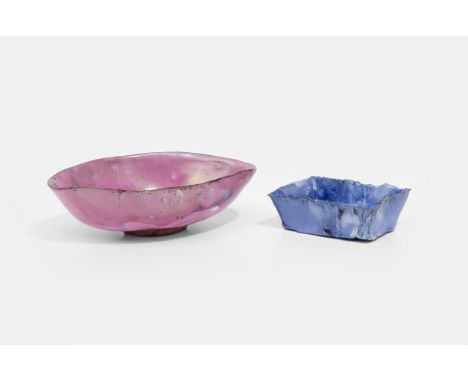 Fausto Melotti (Italian, 1901-1986)Due bomboniere (Two wedding favours) a)circa 1960signed with seven dots (on the base)glaze