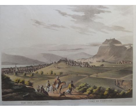 A Luigi Mayer framed print used by Spode as a source image for their early nineteenth century blue and white transfer-printed