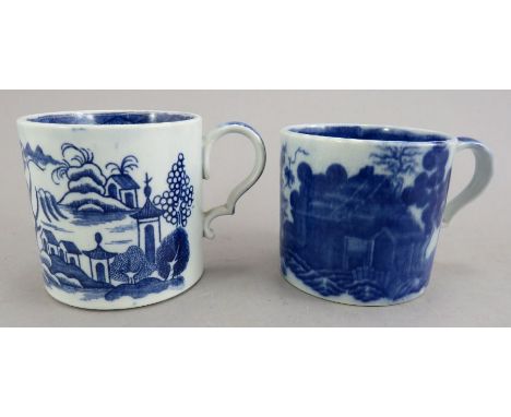 Two early nineteenth century blue and white transfer-printed Spode coffee cans, c. 1800-10. To include an incredibly rare Pag