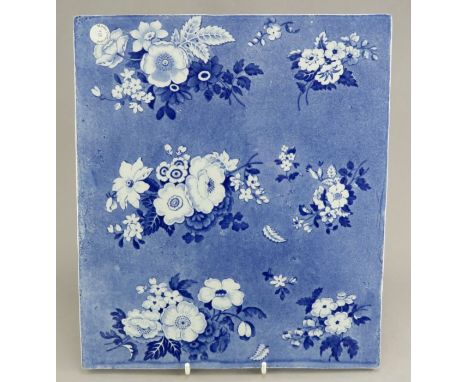 An important and extremely rare early nineteenth century blue and white transfer-printed Spode plaque, c. 1826. It is marked 
