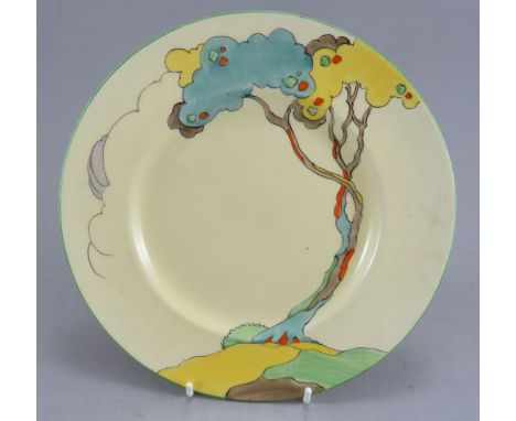 An early twentieth century Wilkinson Pottery Clarice Cliff Bermuda pattern plate, c. 1935. 23 cm wide. (1)

Condition: in goo