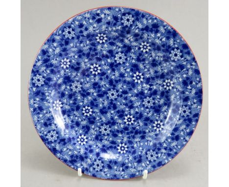 An early nineteenth century blue and white transfer-printed Spode Daisey pattern plate, c. 1820. It is marked to the undersid
