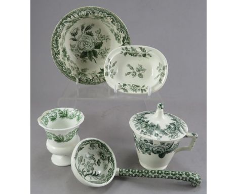 A group of early nineteenth century green and white transfer-printed Spode and Copeland &amp; Garrett wares c. 1828-35. To in
