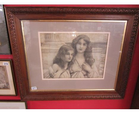 Lithograph - 2 girls by Henry Ryland