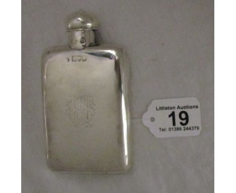 Solid silver hip flask - Approx 136g