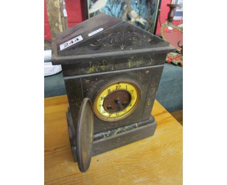 Slate mantle clock