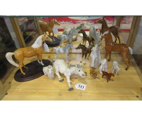 Collection of ceramic horses to include Royal DoultonCondition Report: The Royal Doulton & Goebel models have been checked. T
