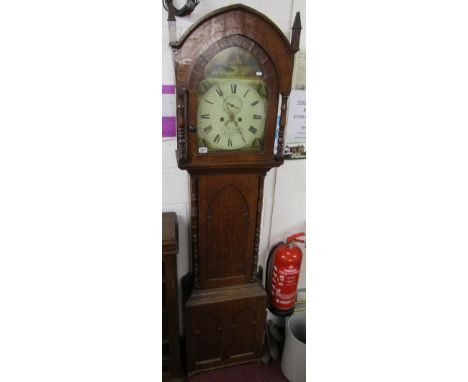 8 day Grandfather clock marked J Ricketts, Pershore A/F