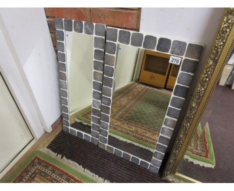 2 tile framed mirrors