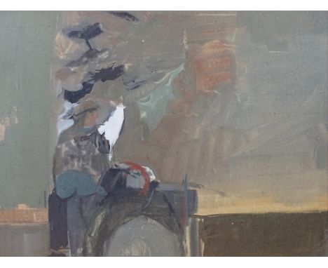 JOHN WRIGHT (of the '56 Group) watercolour - abstract agricultural scene, signed and entitled on original Howard Roberts Gall