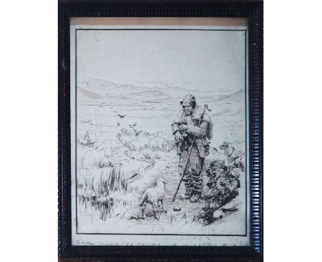 ERNEST ALBERT WATERLOW, RA ROI, (BRITISH, 1850-1919) 'The Orphan'
inscribed below image, pen and ink drawing (working study f