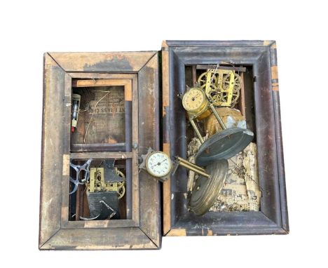 Two Wall Clock Cases + Clock Parts
