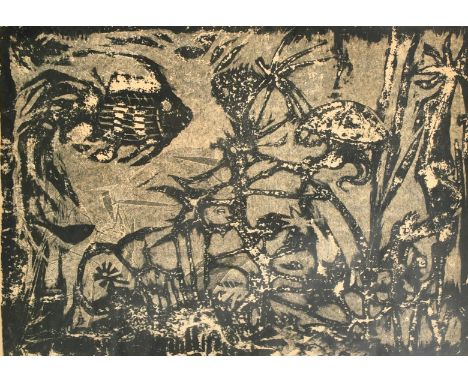 European School (20th Century) Sea life, lithograph, inscribed, numbered 7/14, signed and dated 1961 in pencil, 18" x 24.25",