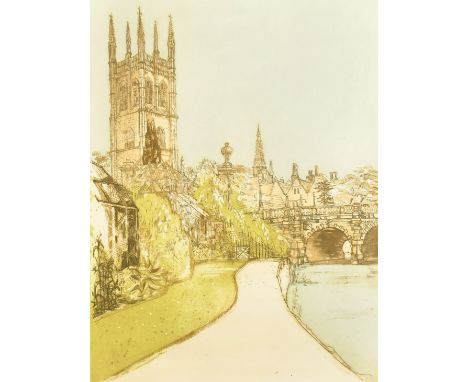 Richard Beer (1928-2017) 'Magdalen Bridge', etching and aquatint, signed, inscribed and numbered 87/150 in pencil, certificat