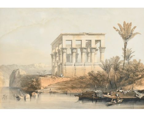 After David Roberts (19th Century) 'The Hypaethral Temple at Philae', a hand-coloured lithograph, 13.25" x 18.75", (33.5x48cm