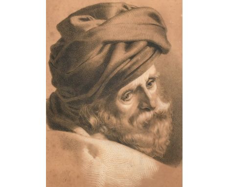Attributed to Adolph Von Menzel (1815-1905) German, A wonderful portrait of a bearded man, graphite and chalk, initialed and 
