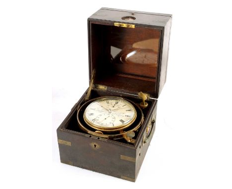 C. HARRIS, CORNHILL, LONDON. NO 862 AN EARLY 19TH CENTURY EIGHT-DAY MARINE CHRONOMETER the brass gimbaled drum-shaped case en