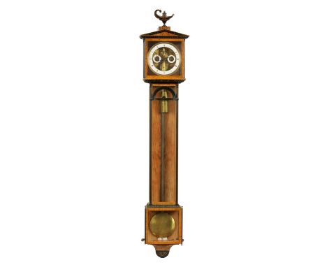 F. MAYER IN WIEN. A VIENNESE LATERNDLUHR STYLE MONTH DURATION REGULATOR WALL CLOCK the elegant architectural rosewood case wi