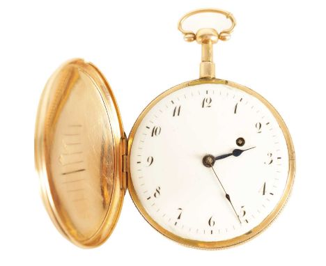 ROMAN MELLY &amp; ROUX, A CONSTANCE. A LATE 18TH CENTURY 18CT GOLD REPEATING POCKET WATCH The hunter case with hinged cover o