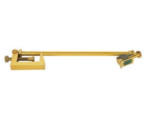 A LATE GEORGE III LACQUERED BRASS CAMERA LUCIDA BY CARY, LONDON the hinged signed head with prism, dark light filter and ligh